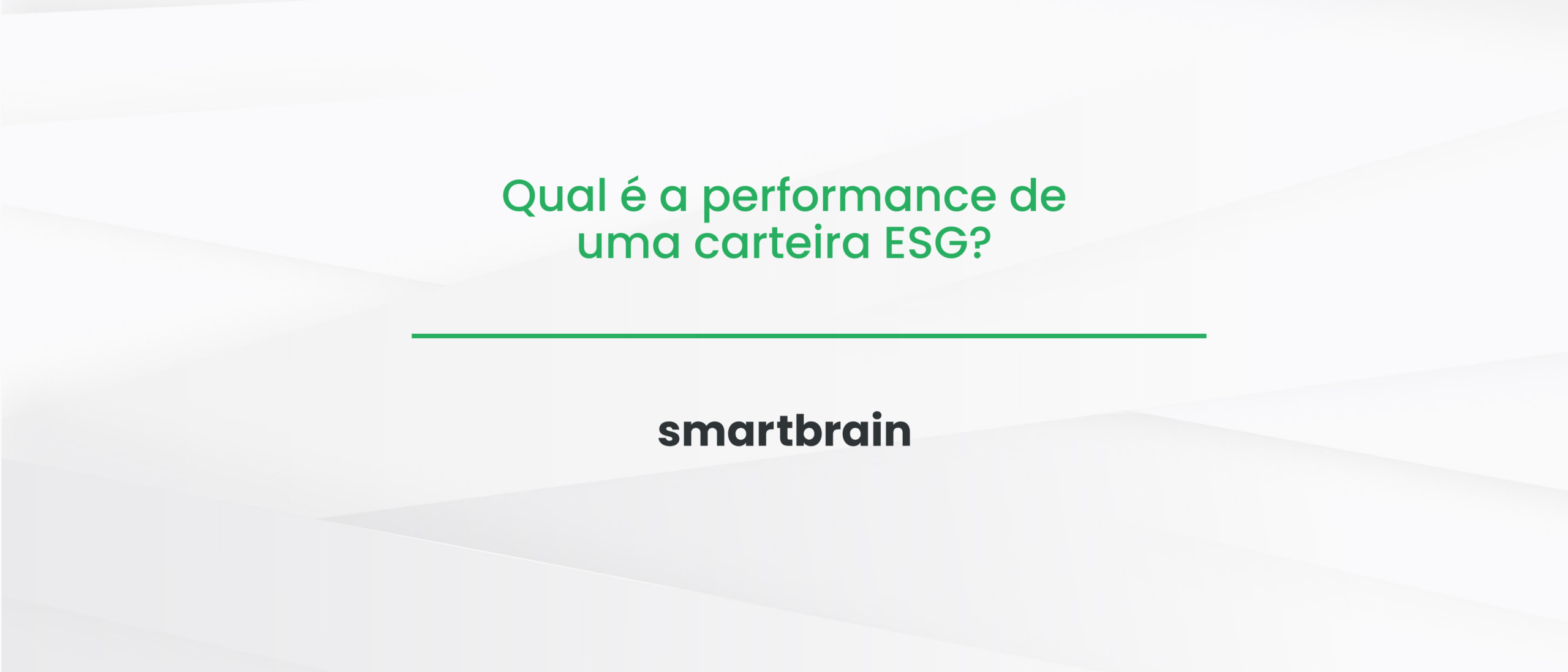 Qual é a performance de uma carteira ESG?
