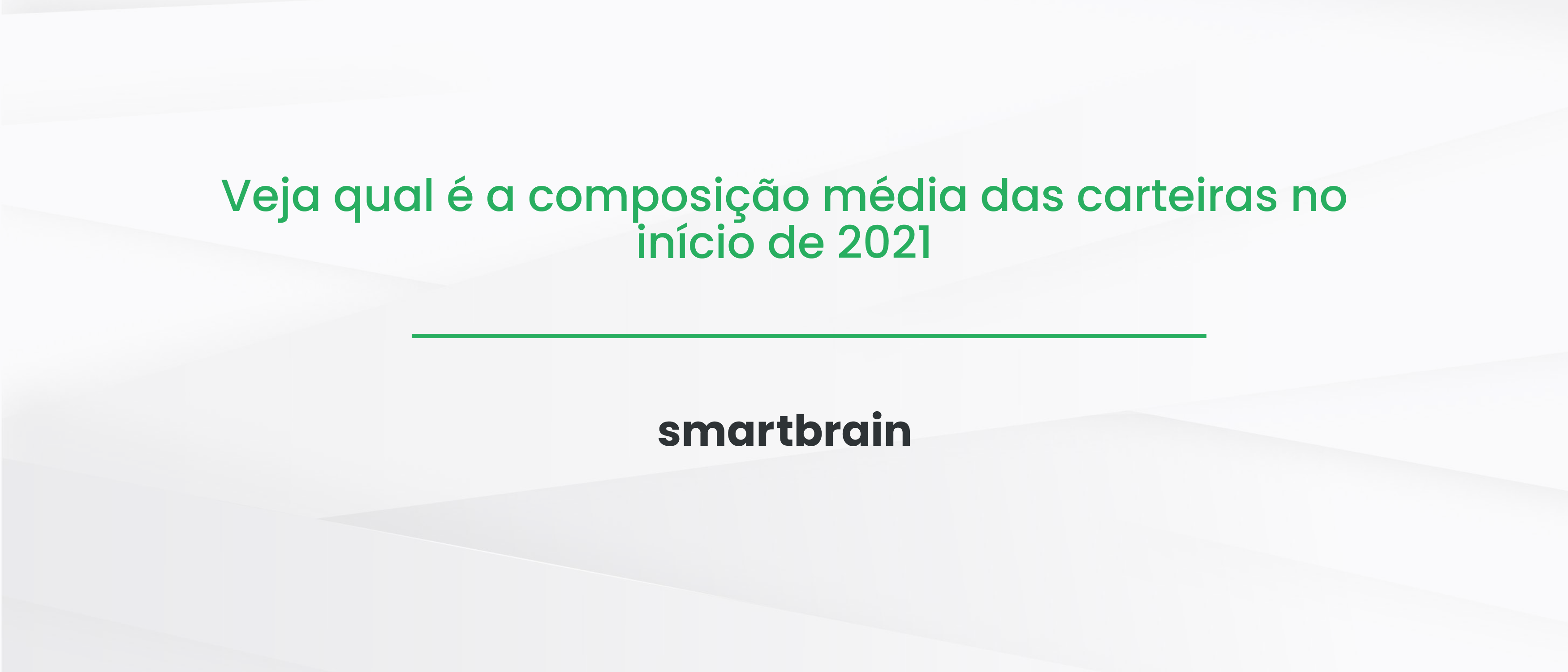 Veja qual é a composição média das carteiras no início de 2021