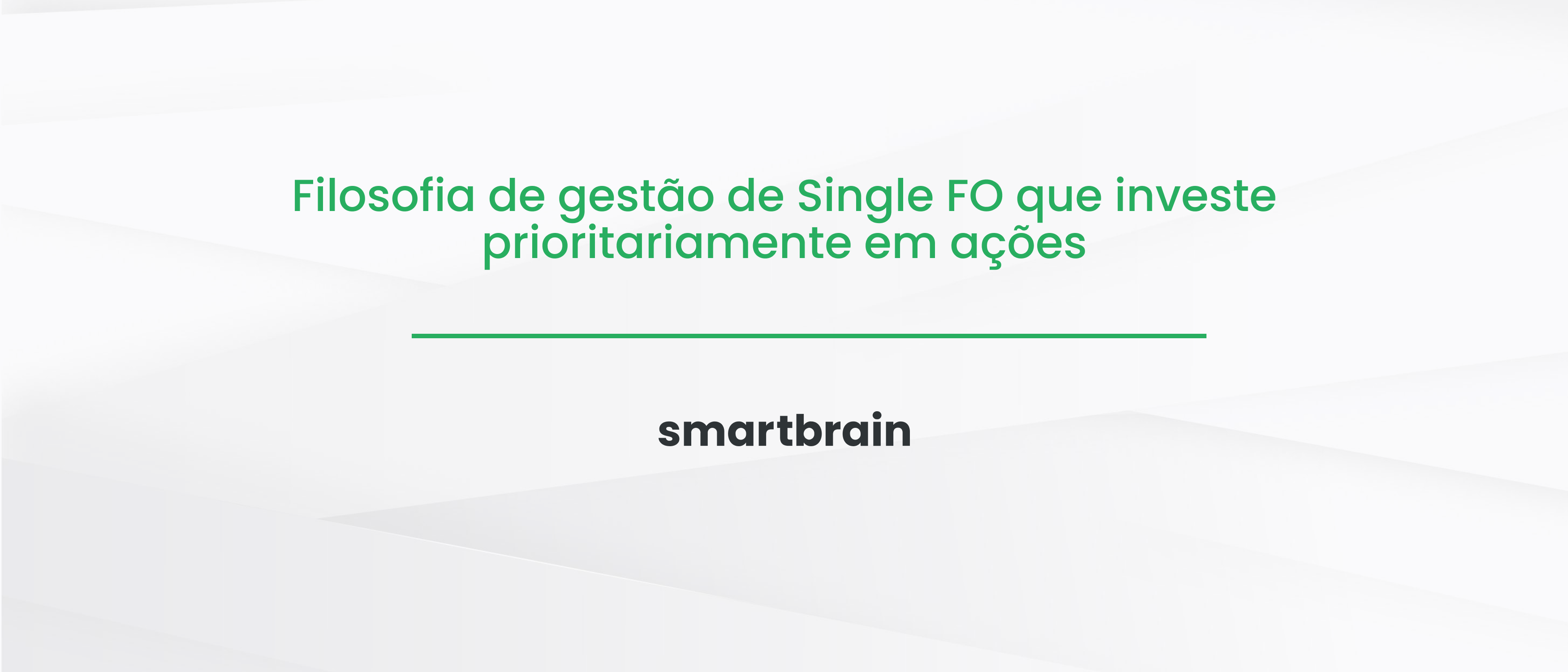 Filosofia de gestão de Single FO que investe prioritariamente em ações